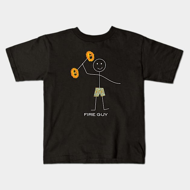 Funny Mens Fire Dancer Kids T-Shirt by whyitsme